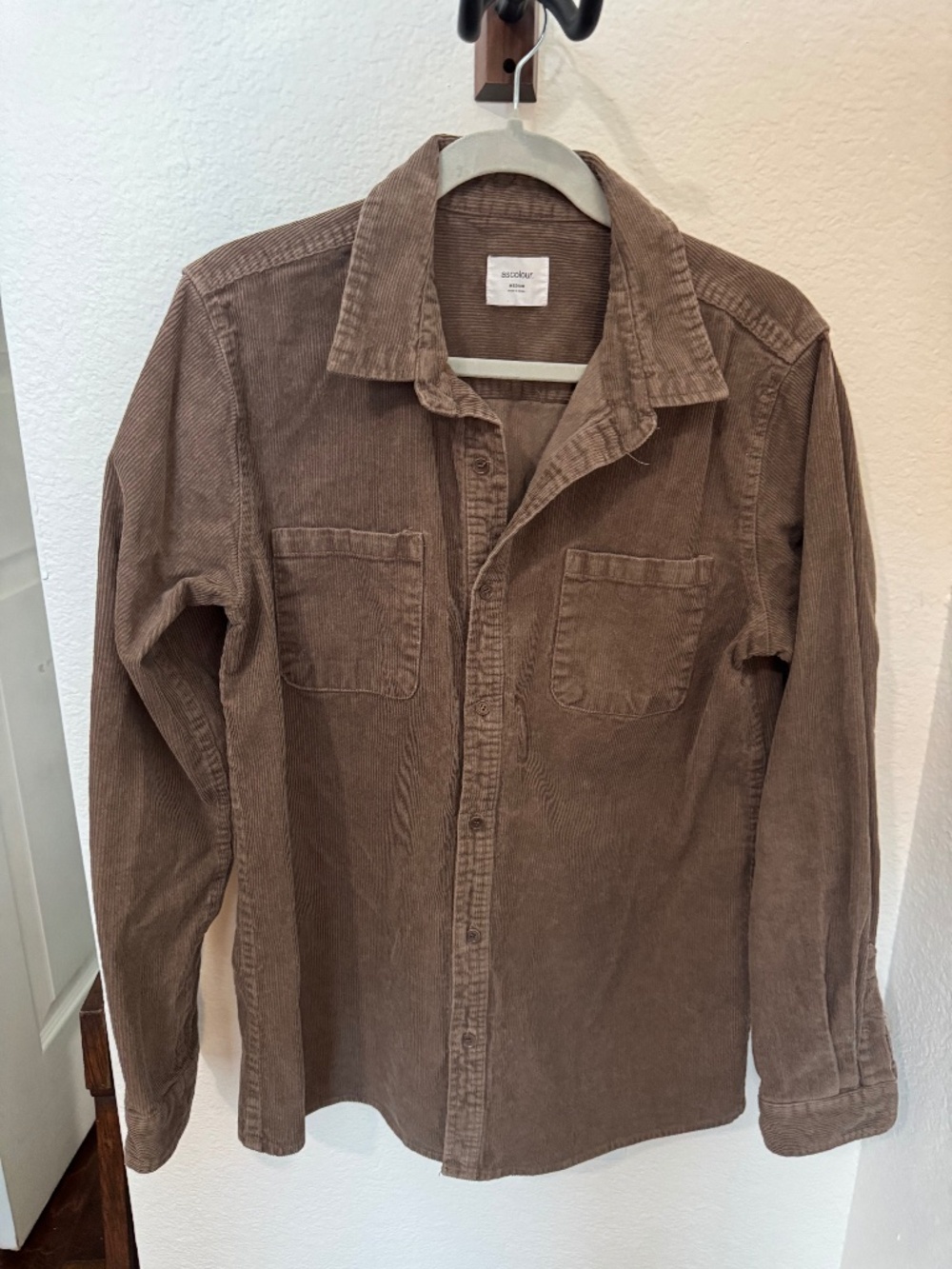ASColour Brown Corduroy Long Sleeve Button up Shirt